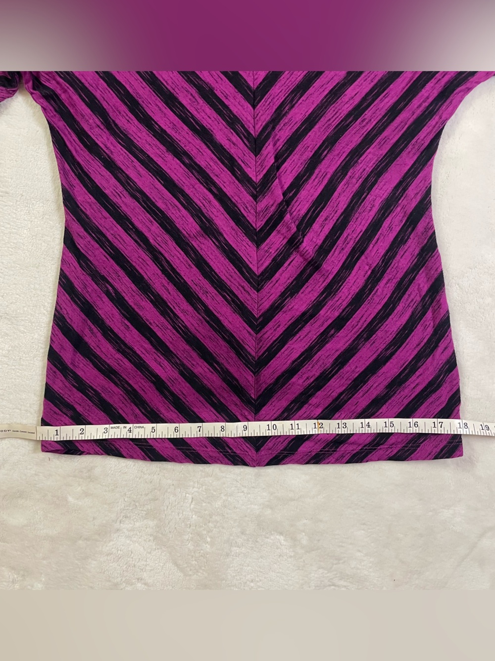 Apt. 9 Purple and Black V Striped Tunic size M - Picture 6 of 10